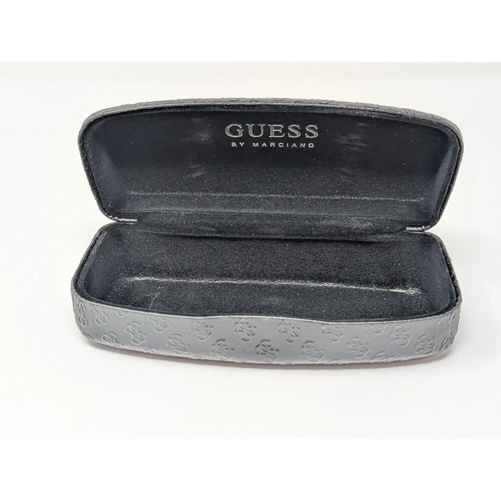 Guess By Marciano Black Leather Hard Shell Sunglass‎ Case Pouch & Cloth